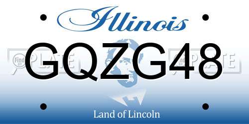 GQZG48 Illinois License Plate