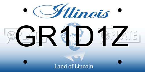 GR1D1Z Illinois License Plate