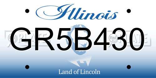 GR5B430 Illinois License Plate