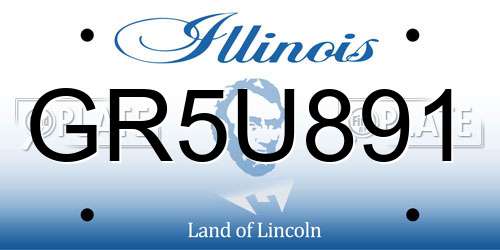 GR5U891 Illinois License Plate