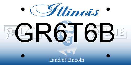 GR6T6B Illinois License Plate