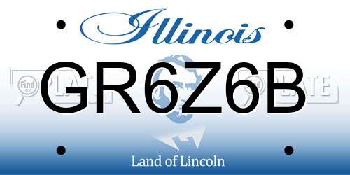 GR6Z6B Illinois License Plate