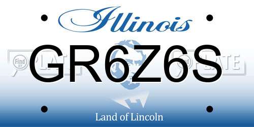 GR6Z6S Illinois License Plate