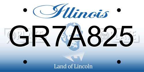 GR7A825 Illinois License Plate