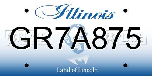 GR7A875 Illinois License Plate