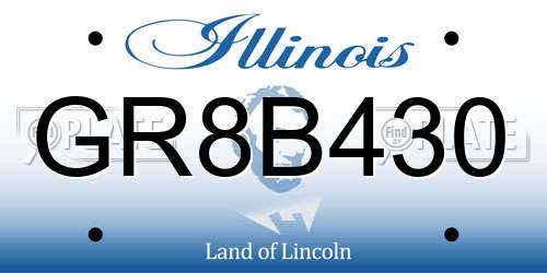 GR8B430 Illinois License Plate