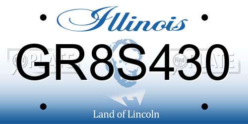 GR8S430 Illinois License Plate