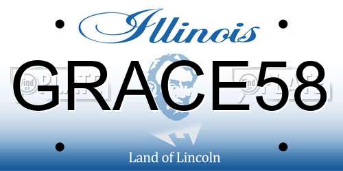 GRACE58 Illinois License Plate