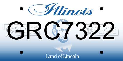 GRC7322 Illinois License Plate