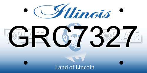 GRC7327 Illinois License Plate