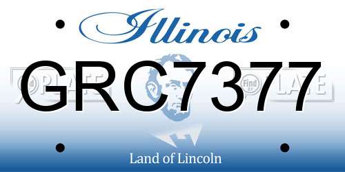 GRC7377 Illinois License Plate