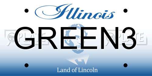 GREEN3 Illinois License Plate