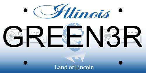 GREEN3R Illinois License Plate