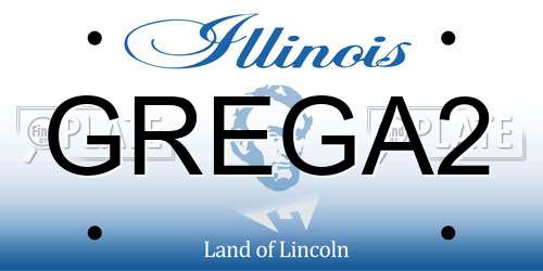 GREGA2 Illinois License Plate