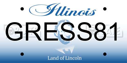 GRESS81 Illinois License Plate
