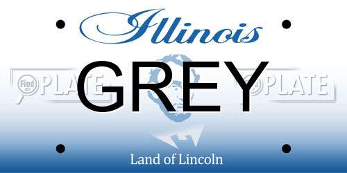 GREY Illinois License Plate
