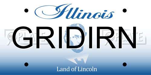 GRIDIRN Illinois License Plate