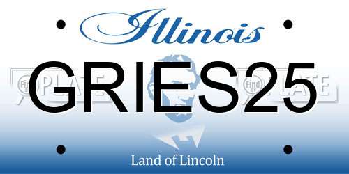 GRIES25 Illinois License Plate