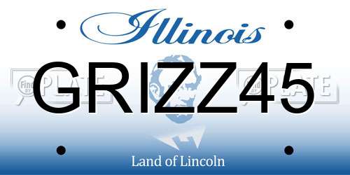 GRIZZ45 Illinois License Plate
