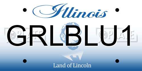 GRLBLU1 Illinois License Plate