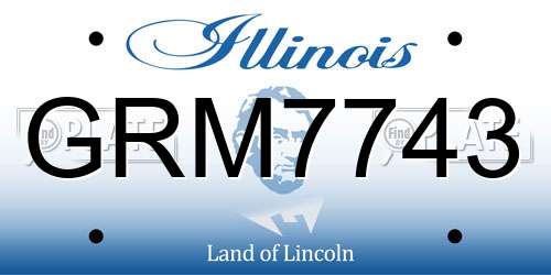 GRM7743 Illinois License Plate