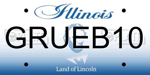 GRUEB10 Illinois License Plate