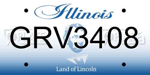 GRV3408 Illinois License Plate