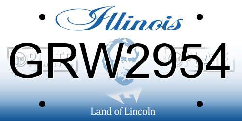 GRW2954 Illinois License Plate
