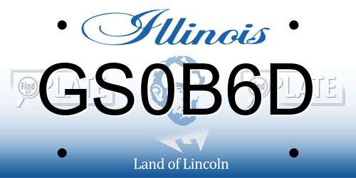 GS0B6D Illinois License Plate