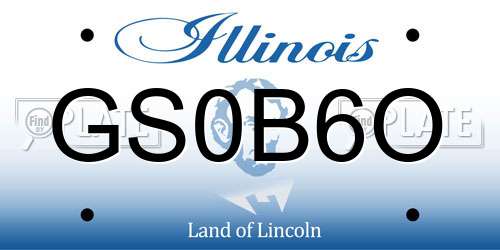 GS0B6O Illinois License Plate