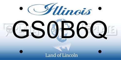 GS0B6Q Illinois License Plate