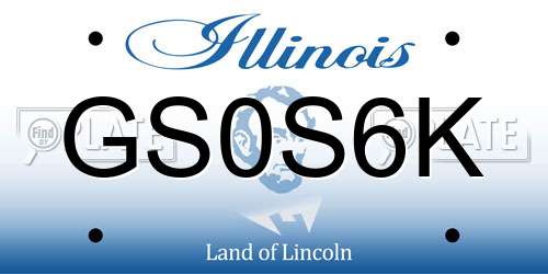 GS0S6K Illinois License Plate