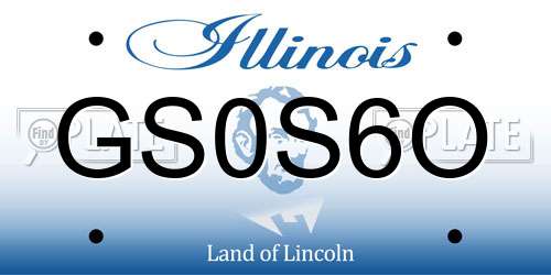 GS0S6O Illinois License Plate
