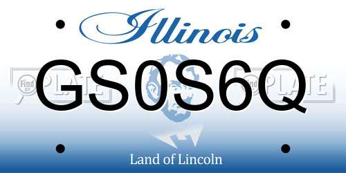 GS0S6Q Illinois License Plate