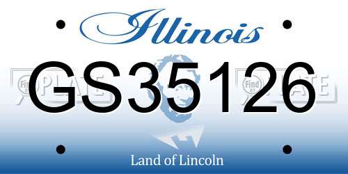 GS35126 Illinois License Plate