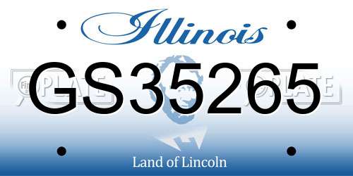 GS35265 Illinois License Plate