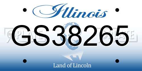 GS38265 Illinois License Plate