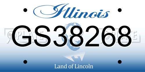GS38268 Illinois License Plate