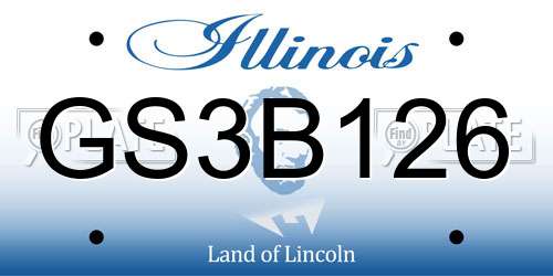 GS3B126 Illinois License Plate