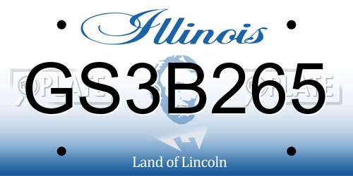 GS3B265 Illinois License Plate