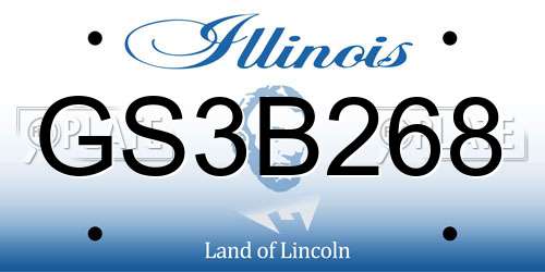 GS3B268 Illinois License Plate
