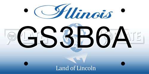 GS3B6A Illinois License Plate