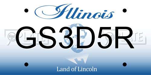 GS3D5R Illinois License Plate