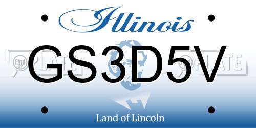 GS3D5V Illinois License Plate