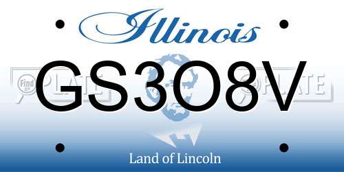 GS3O8V Illinois License Plate