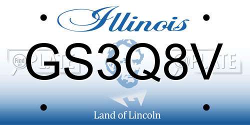 GS3Q8V Illinois License Plate