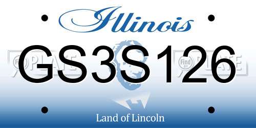 GS3S126 Illinois License Plate