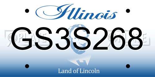 GS3S268 Illinois License Plate