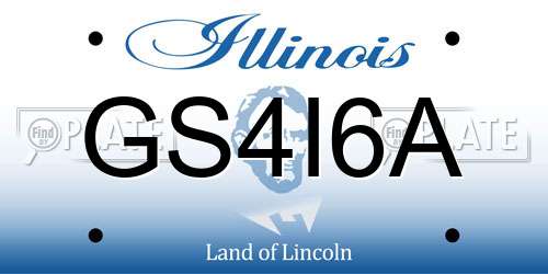 GS4I6A Illinois License Plate
