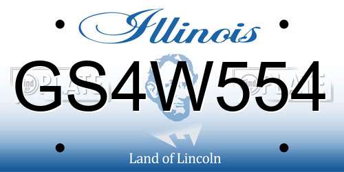 GS4W554 Illinois License Plate